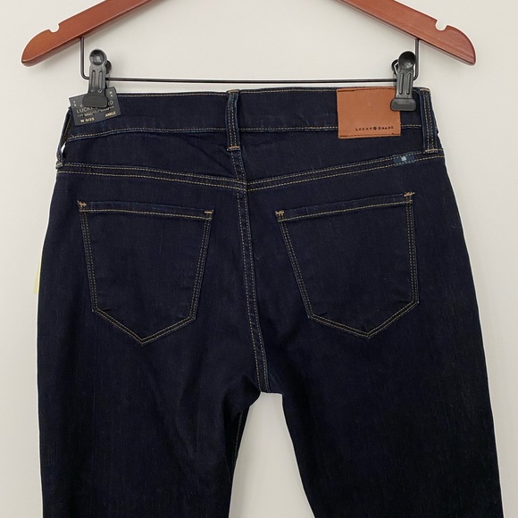 NWT 🏷 Lucky Brand Brooke Boot Mid Rise (Raw Hem) Denim Blue Jeans - Picture 4 of 11